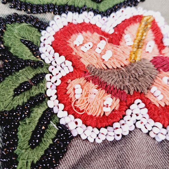 VTG Y2K Guess Camo Cargo Capri Pants Womens Sz 29 Embroidered Flowers Military - Picture 12 of 16